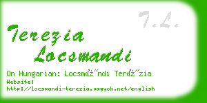 terezia locsmandi business card